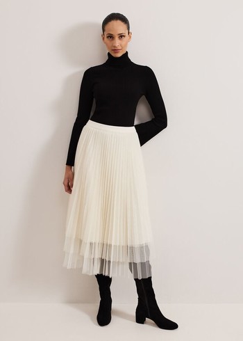 Phase Eight Lila Tulle Skirts White USA | 9324170-GT